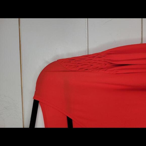 Talbots XL red v neck blouse - Picture 2 of 5